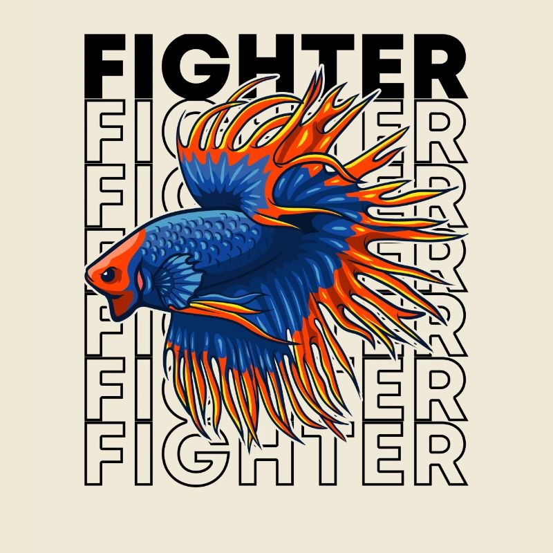 Betta Fish 80's Style Siamese Fighting Fish