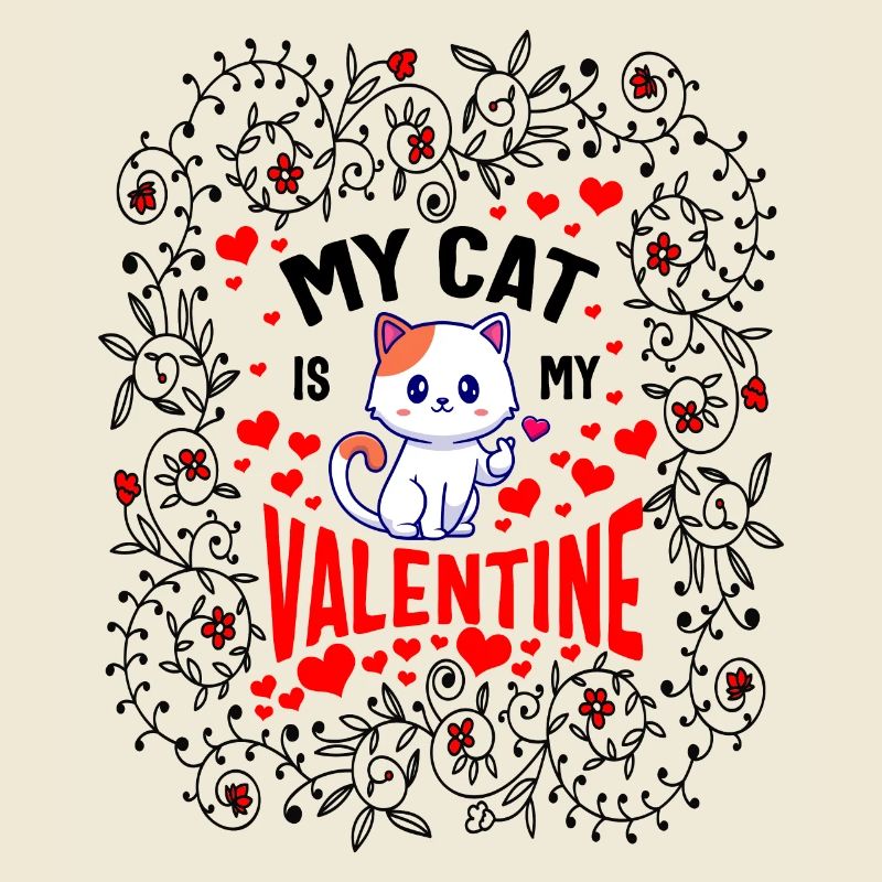 Chemise de Saint-Valentin, mon chat est mon chat de Saint-Valentin