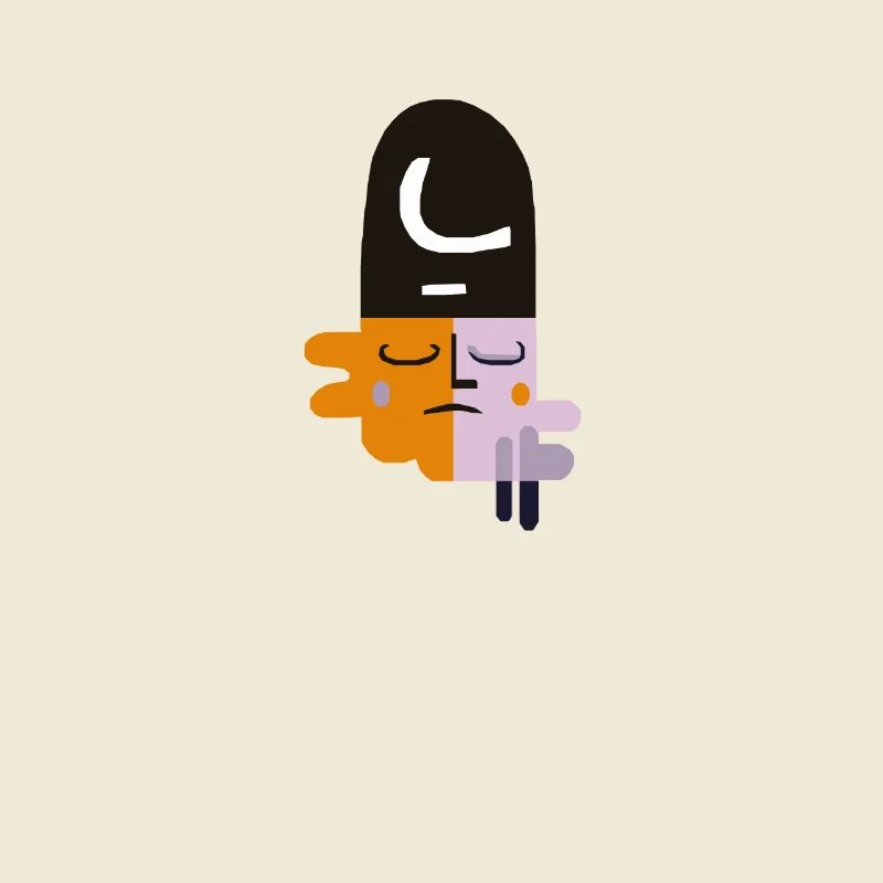 Visage triste abstrait