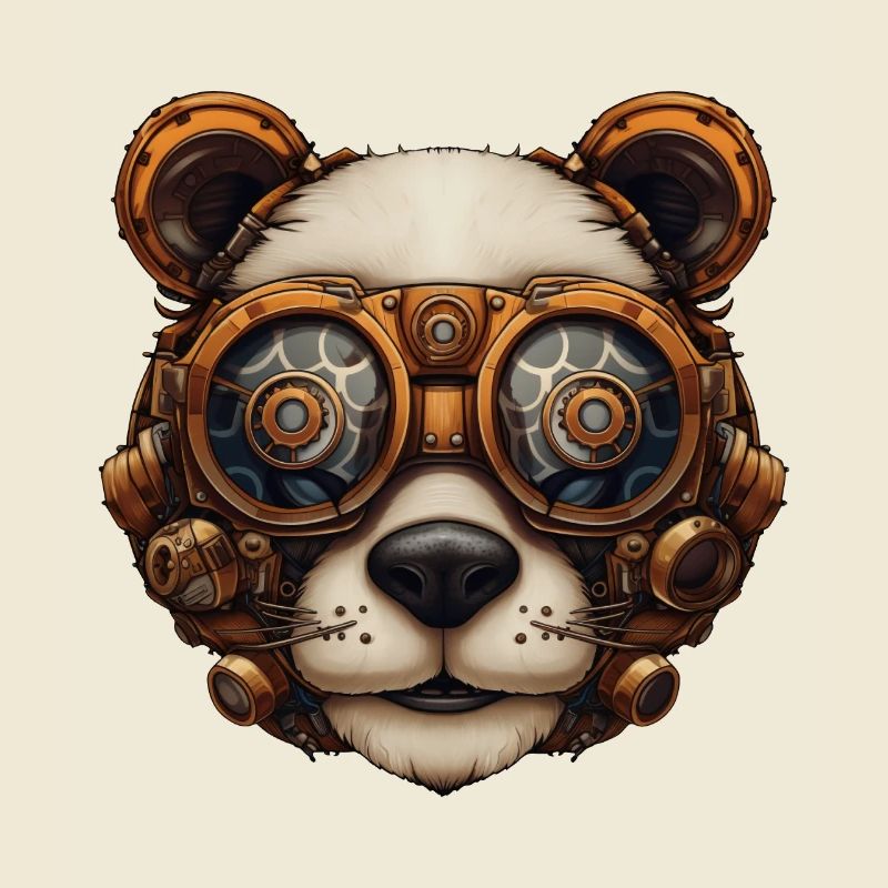 Steampunk Panda Bär Geschenk Steampunk