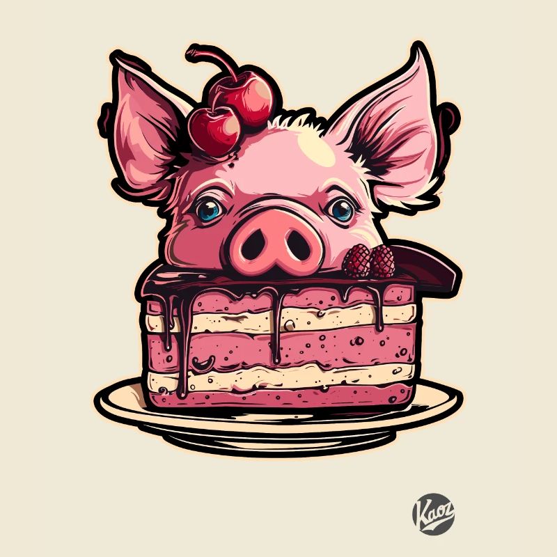Cherry Cake Cake Pig