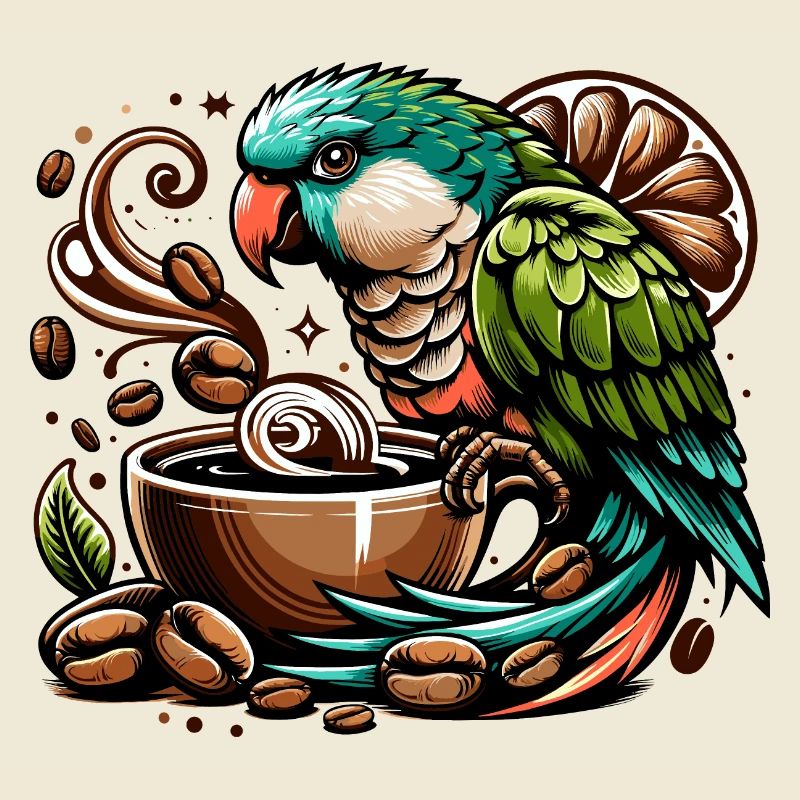 Mönchssittich Quaker Parrot Kaffee Monk Parakeet