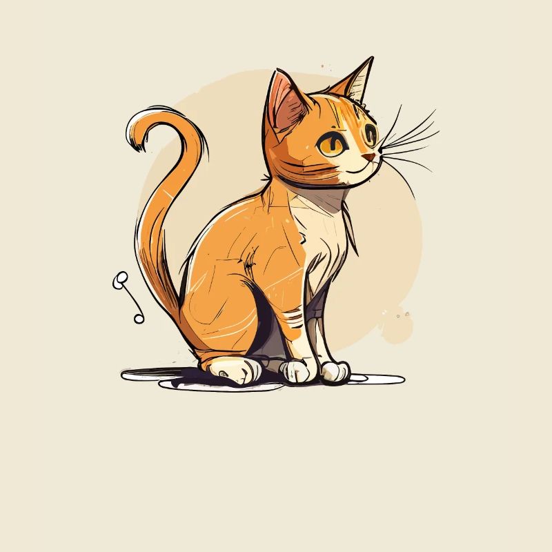 Dessin animé de chat mignon