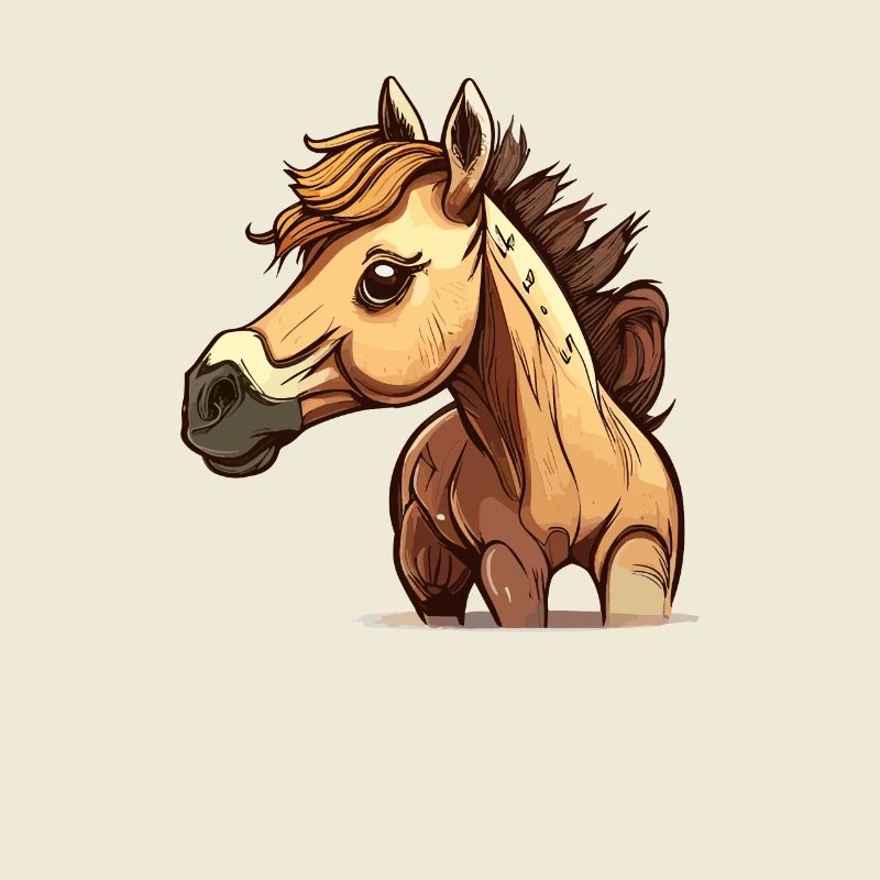 Style de bande dessinée de cheval