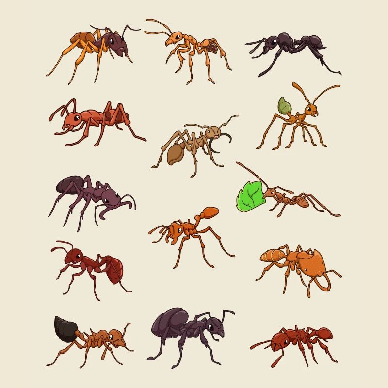 De nombreuses espèces différentes de fourmis
