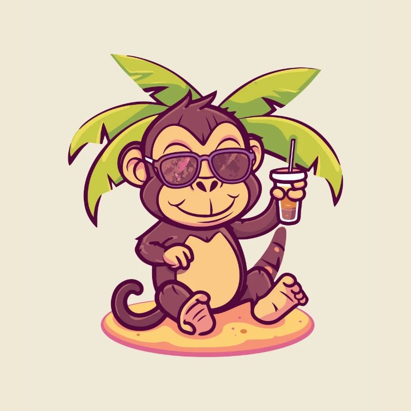 Monkey Summer Beach Vacation