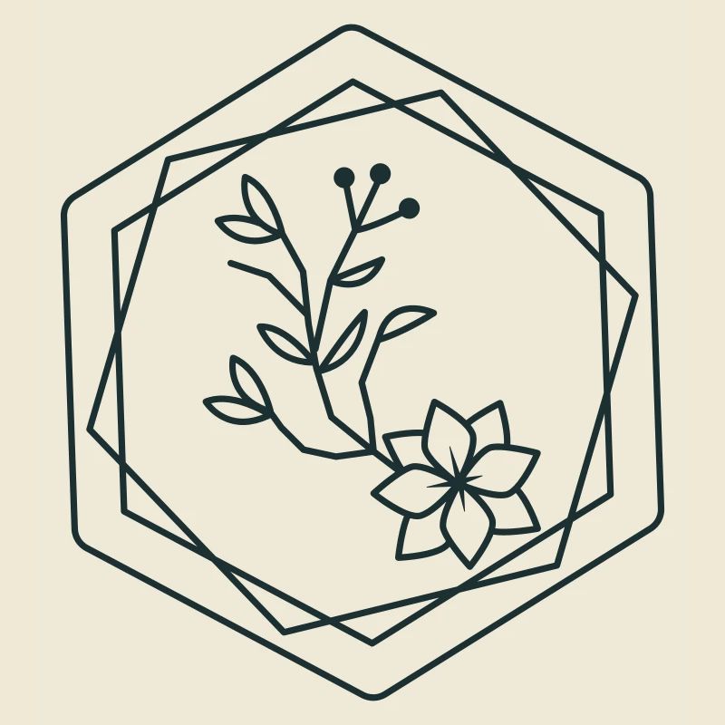 hexagons with floral accent