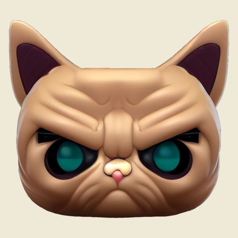 Magical brown angry cat face!