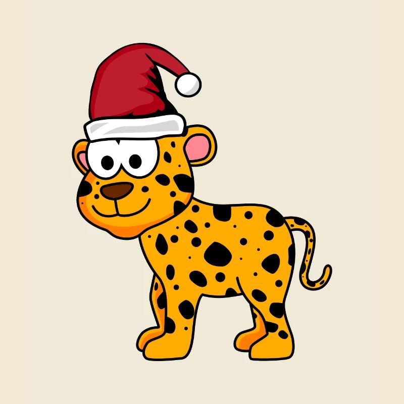 Leopard Comic Weihnachten