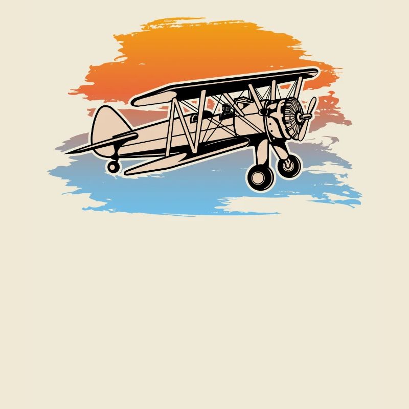 Doppeldecker Flugzeug Pilot Fluglehrer Geschenk