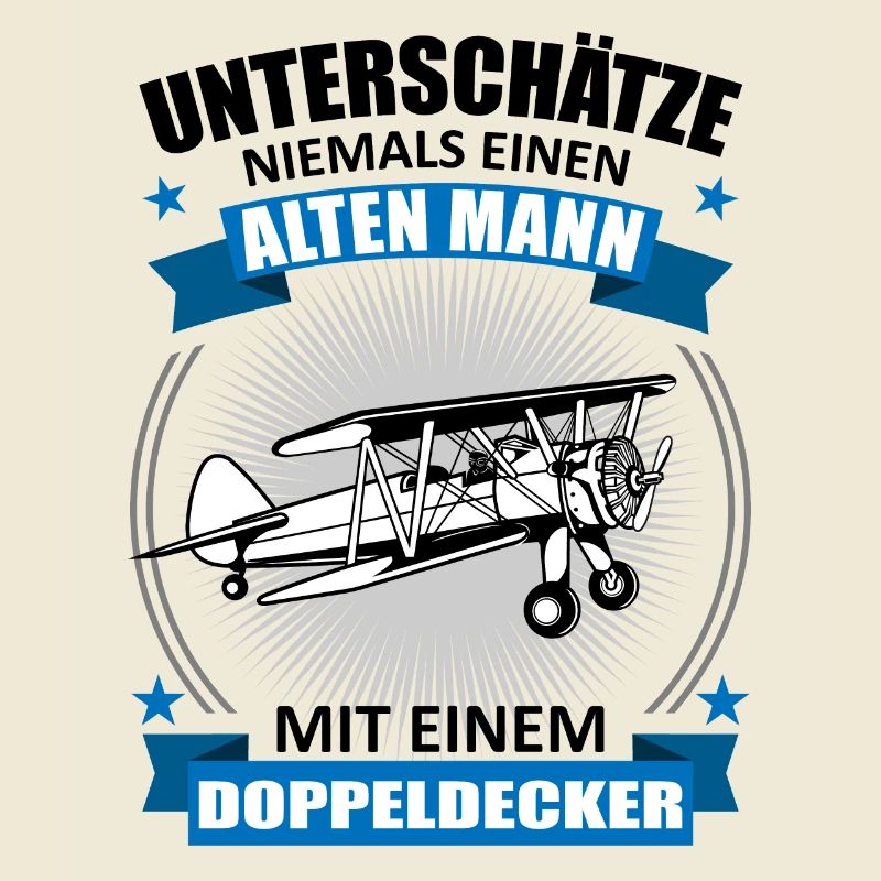 Doppeldecker Alter Mann Spruch Pilot Geschenk