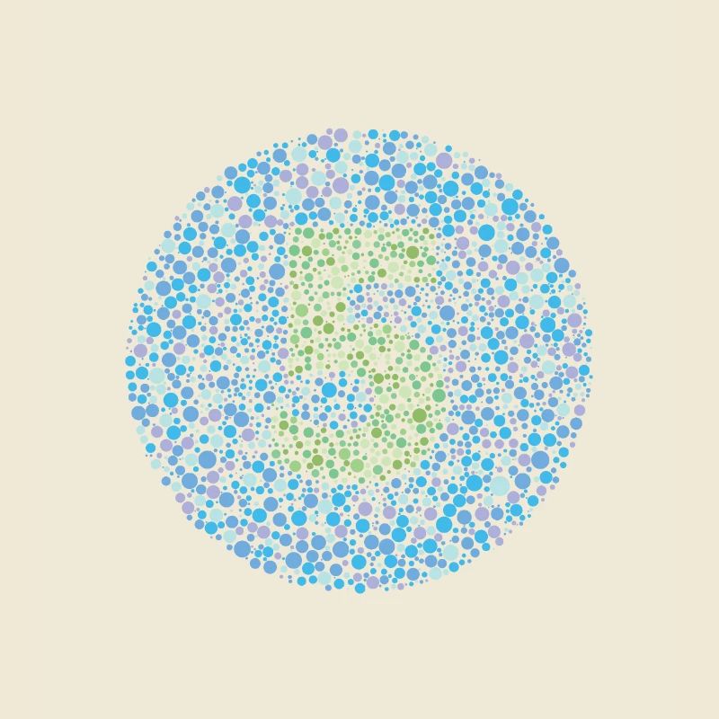 Nummer 5 Ishihara Testkreis