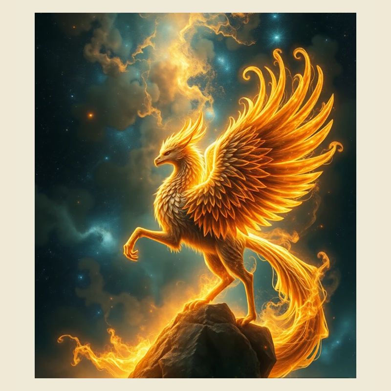 Phénix de feu dans la nébuleuse stellaire