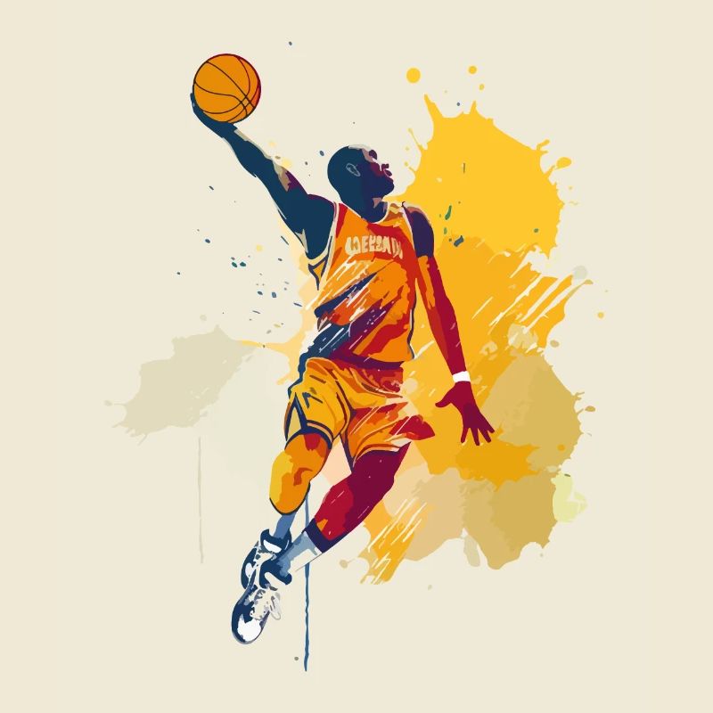 Basketteur Basketteur Dunking Splash Coloré