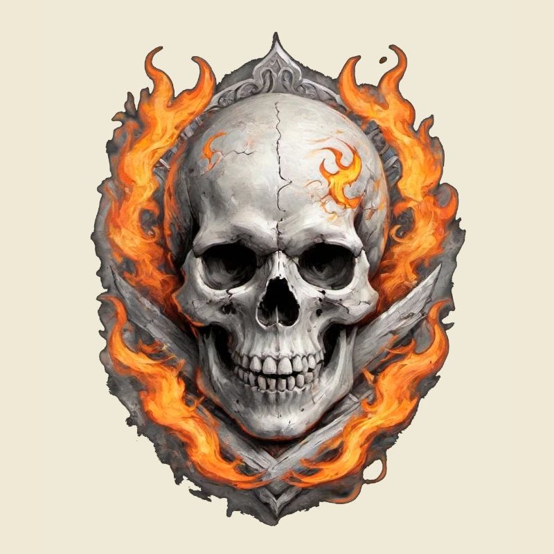Flammender Schädel
