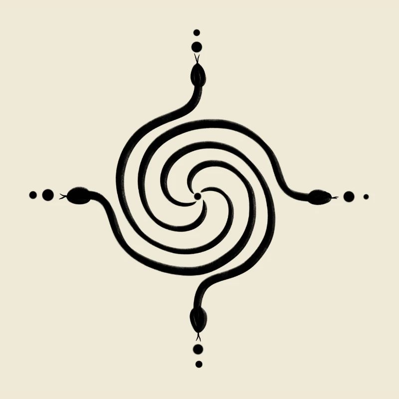 Schlangen in Form einer Spirale