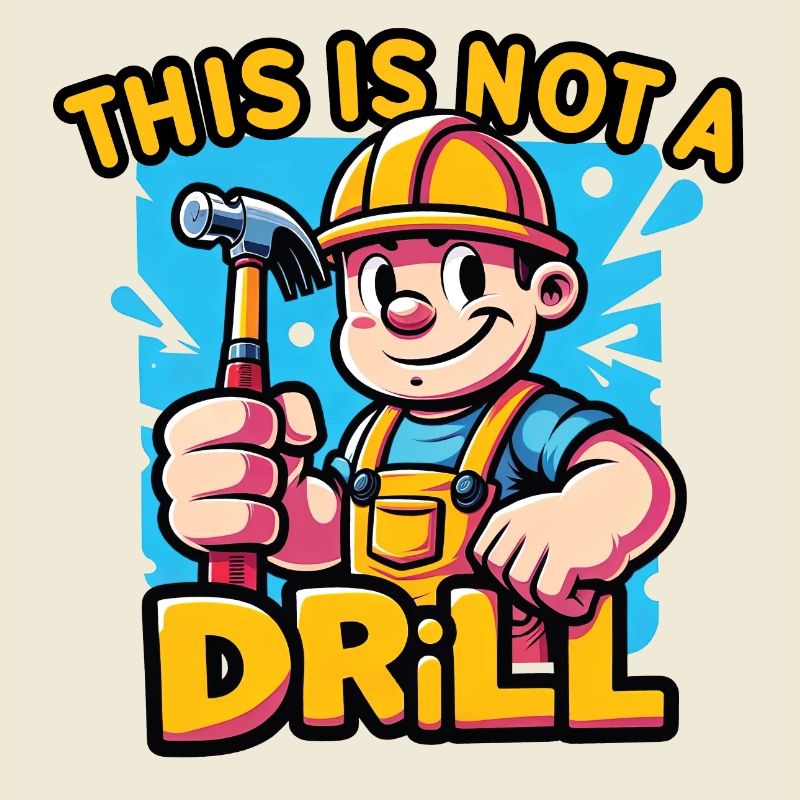 Ce n’est pas une perceuse Constructeurs drôles, conception d’ouvrier