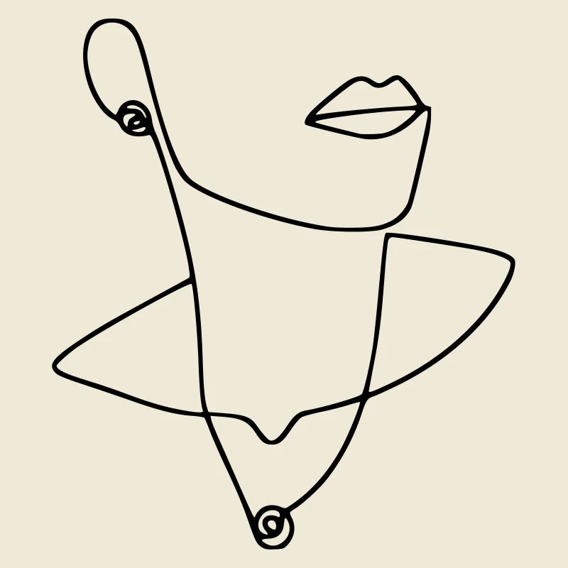 Frau mit Kette Kunst Geschenk Geschenkidee