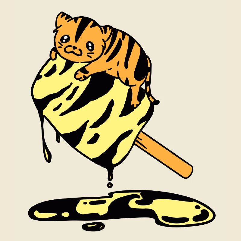 Orange Eiscreme Katze Tiger