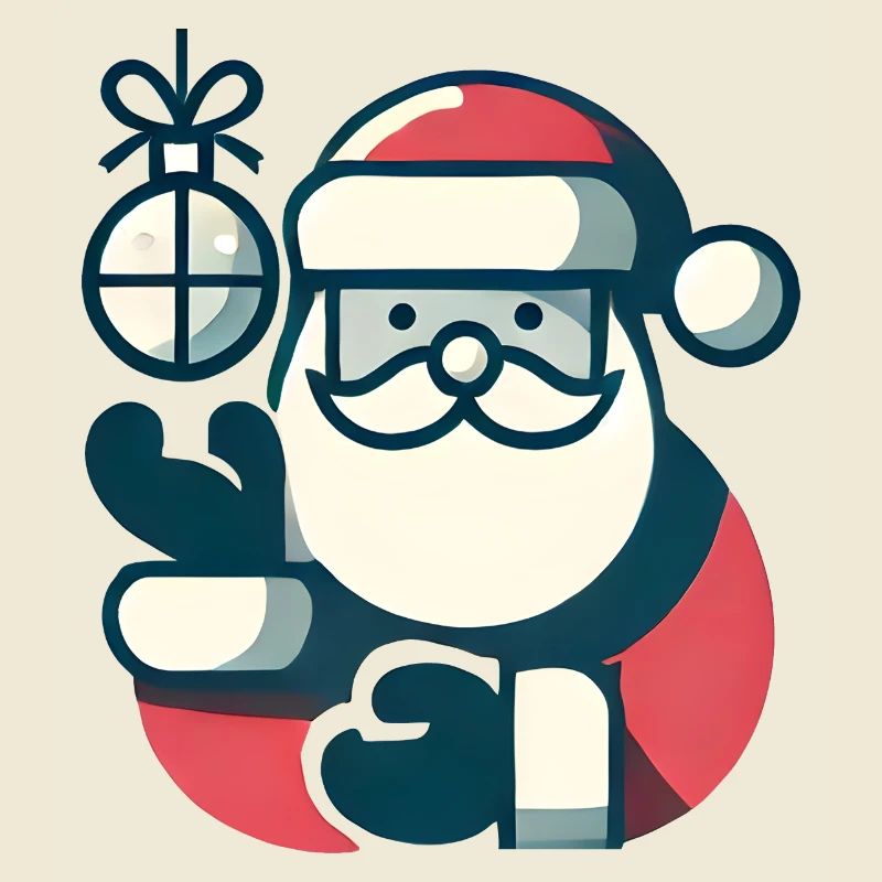 Weihnachtsmann mit Weihnachtskugel