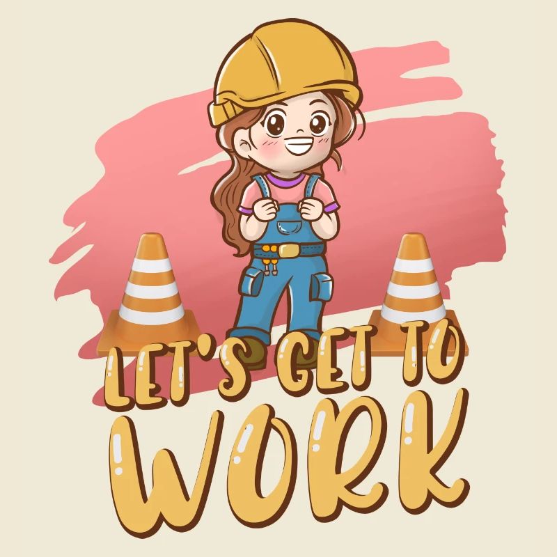 Excavator Construction Site Construction Worker Girl I Gift