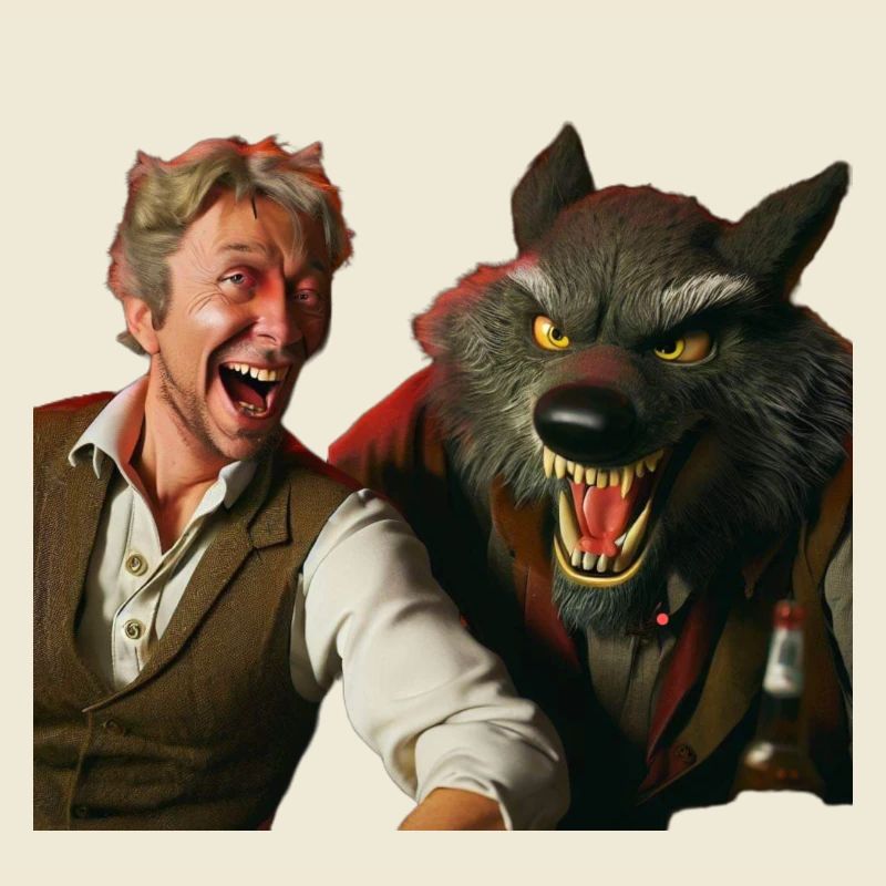 Wolf und Mann