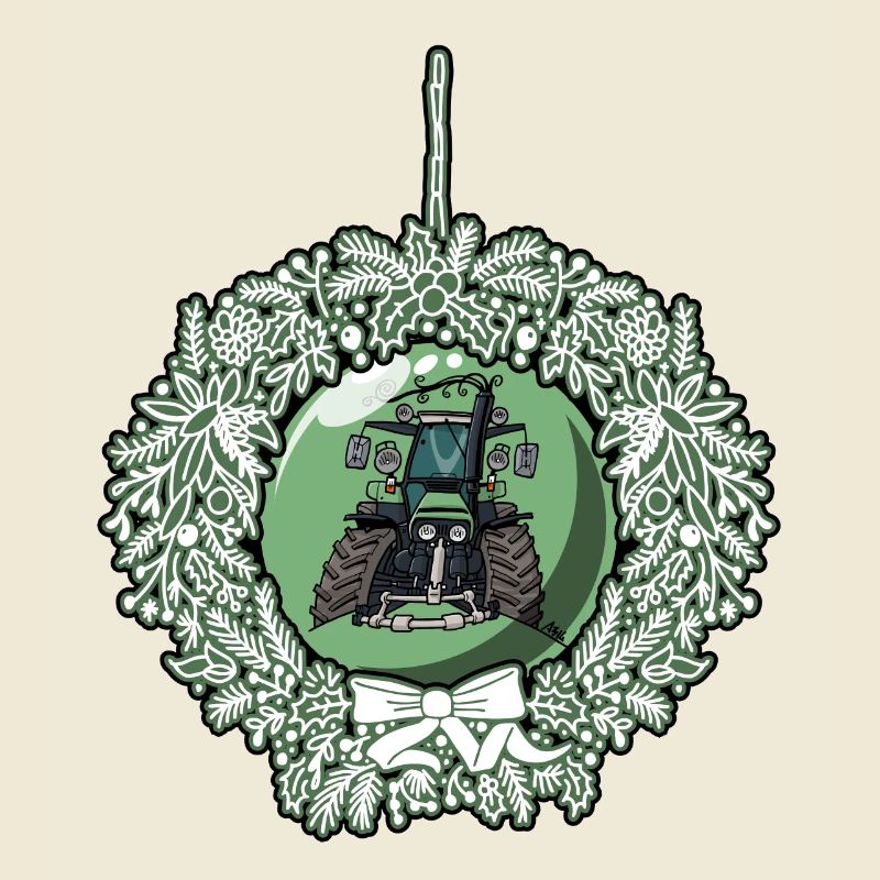 Weihnachtskranz Grün Traktor 617