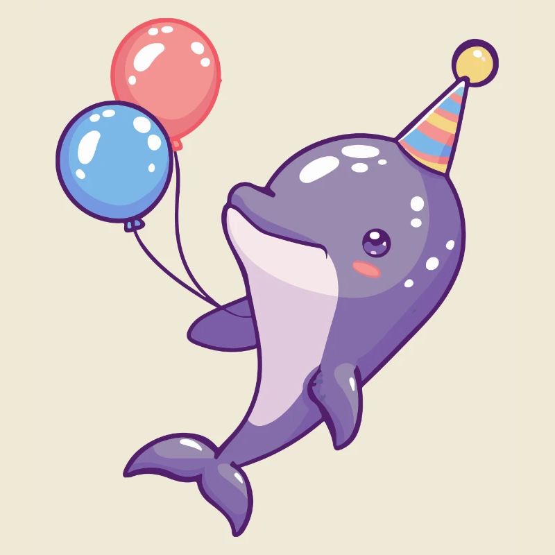 Delfin Geburtstag Comic Niedlich