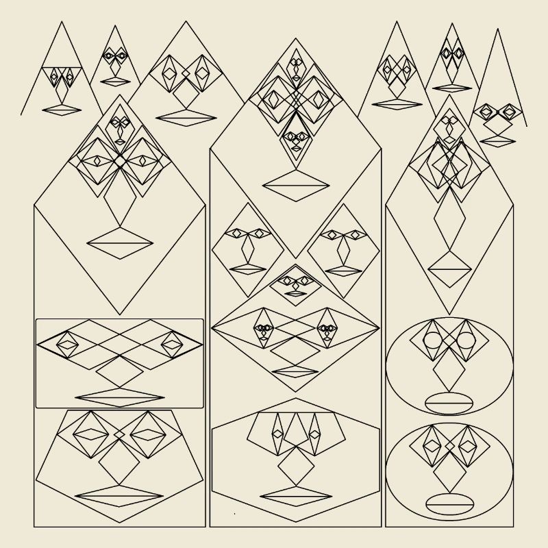Three Tower Faces with Mountain Faces
