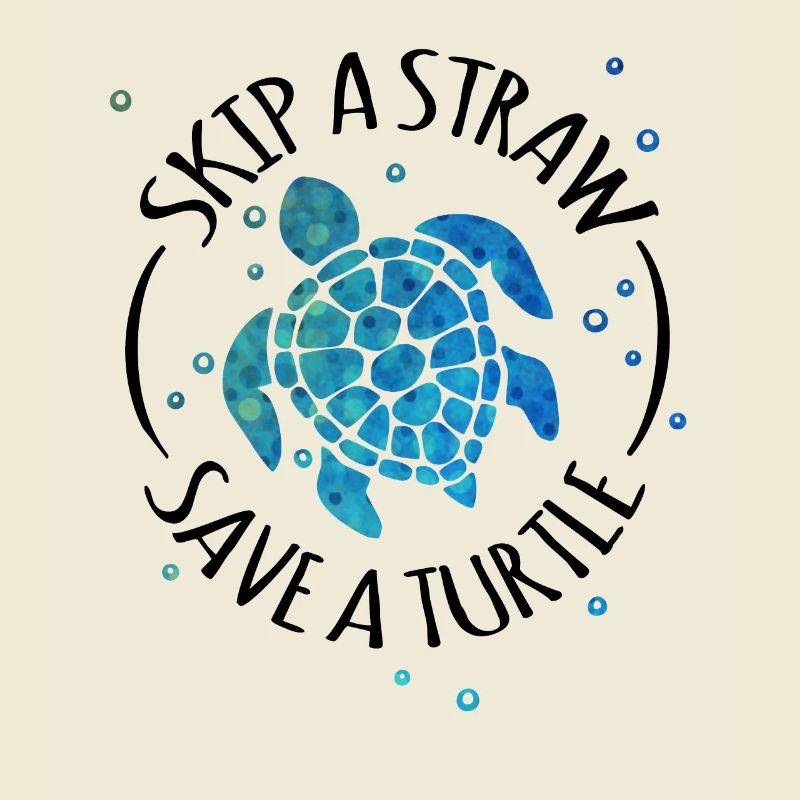 Save A Turtle sea turtle against plastic sea