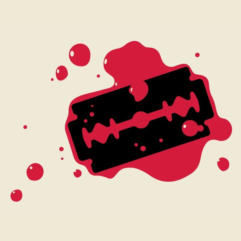 Rasierklinge mit Blut