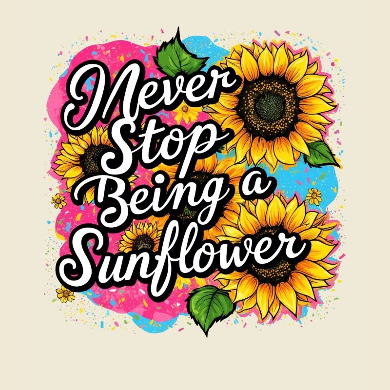 Never Stop Being A Sunflower Design