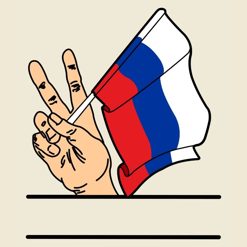 Drapeau Russie paix signe texte espace
