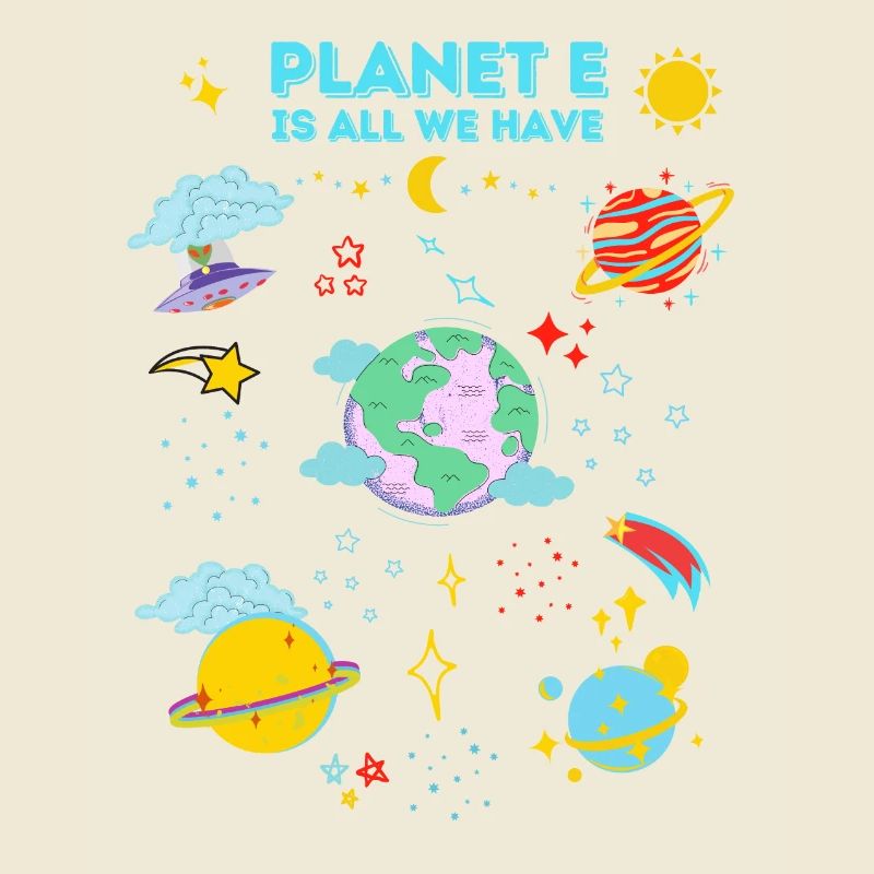 Conception d'illustration de l'espace et de la planète "Planet E"