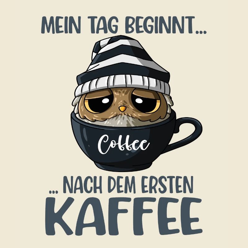 Jeden Tag Kaffee Eule Spruch