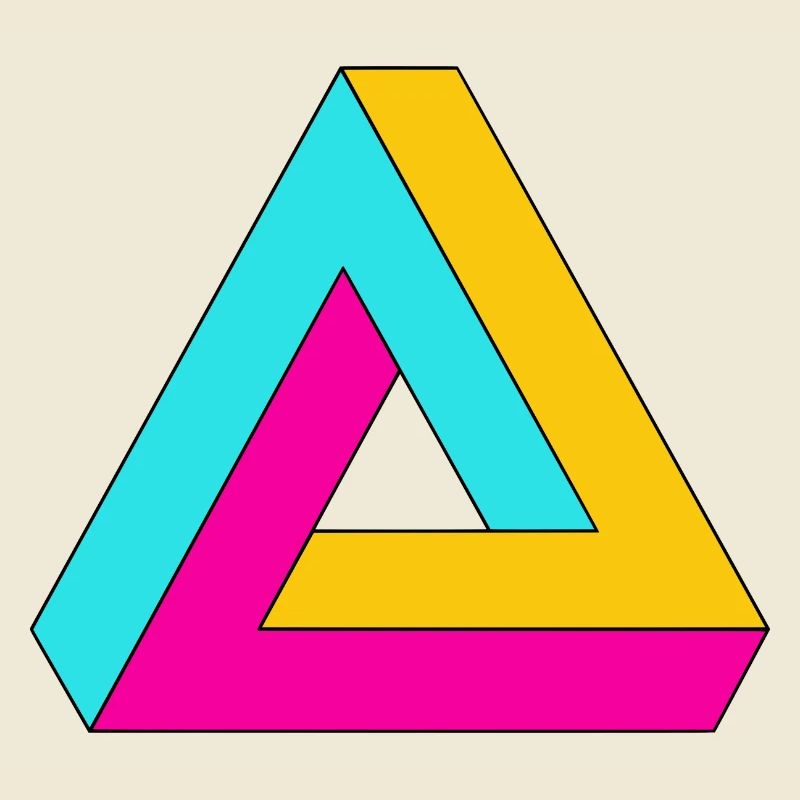 Impossible triangle optical illusion