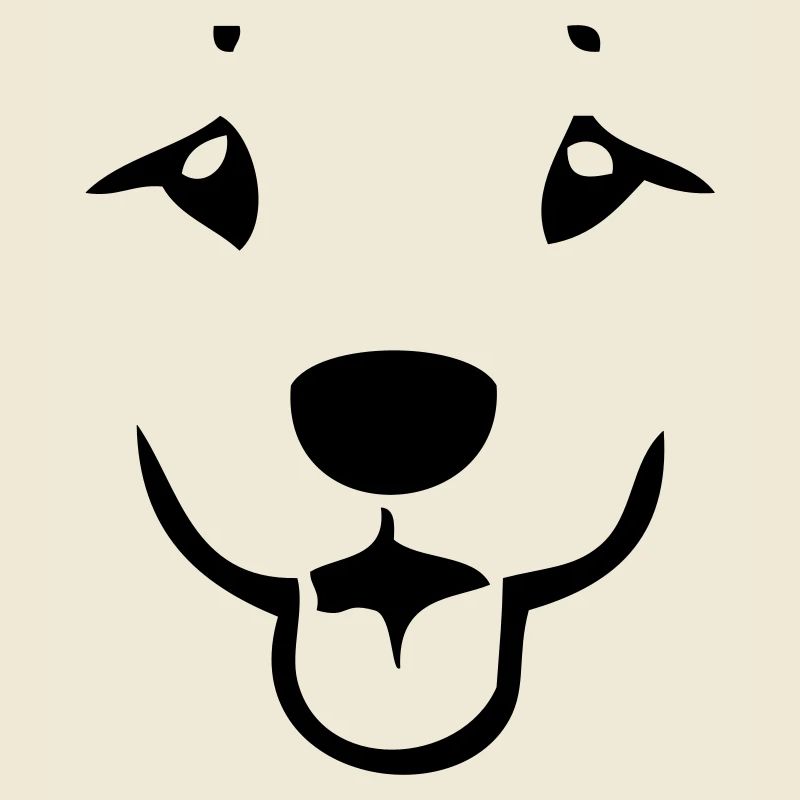 Visage de chien de dessin animé mignon