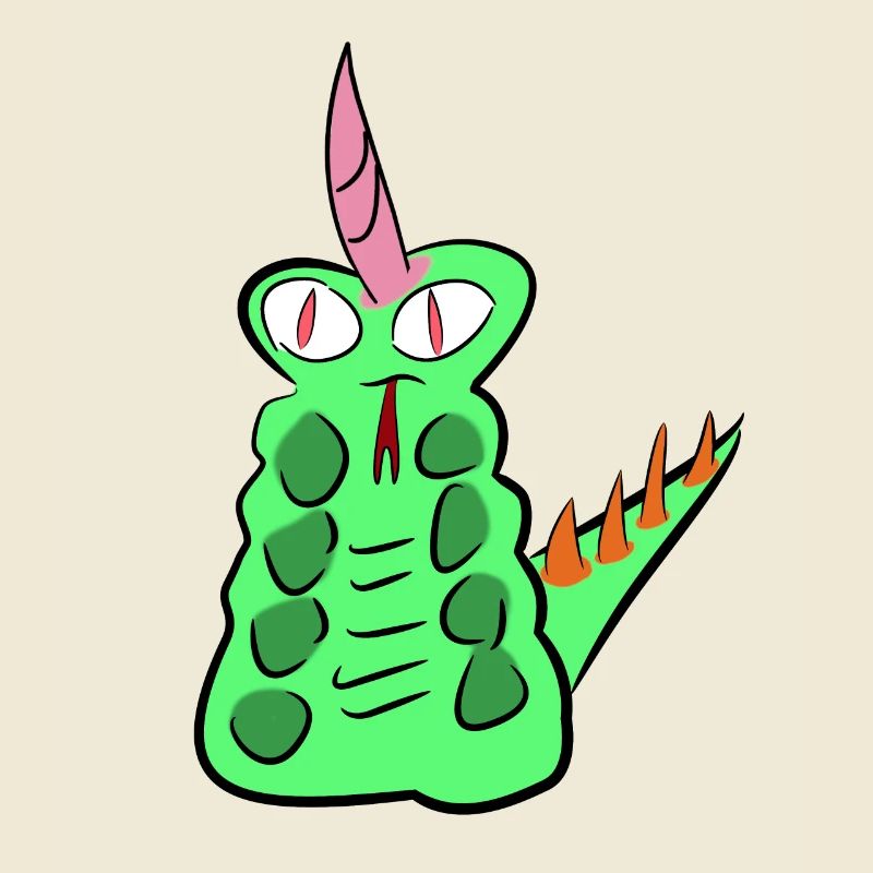 Alien Dino Schlangen Einhorn Raupe Mädchen bunt
