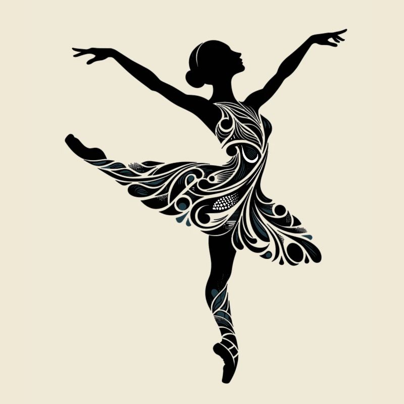 Silhouette élégante de danseuse de ballet