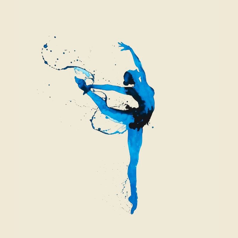 Blue silhouette ballet dancer