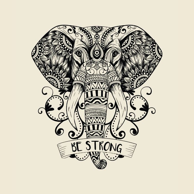 Mandala Elephant - Be strong