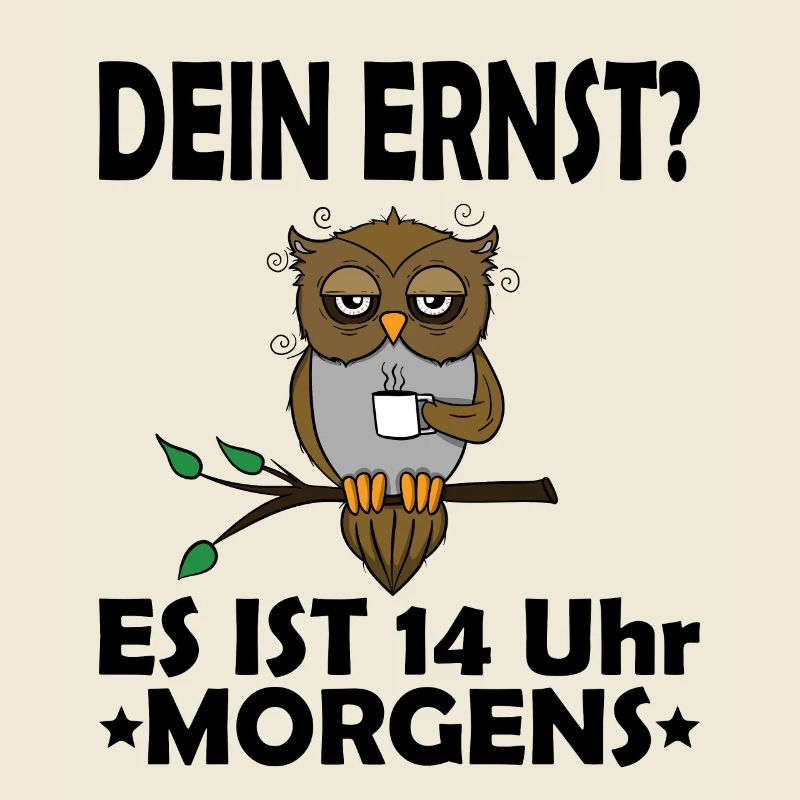 Müde verschlafen Morgenmuffel Eule Langschläfer