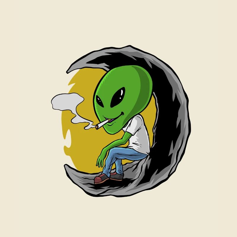 Alien Zigarette Rauchen Kiffen Weed