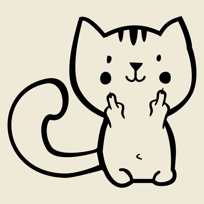 Fuck off kitty - doigt de chat - chat - Kitty