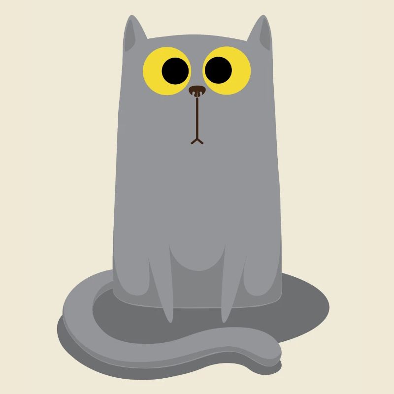 Graue Katze sitzen