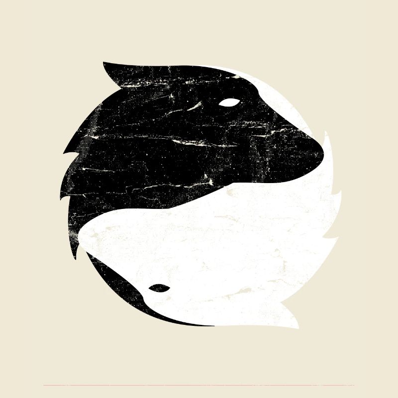 Yin Yang Wolf Hund - Geschenk
