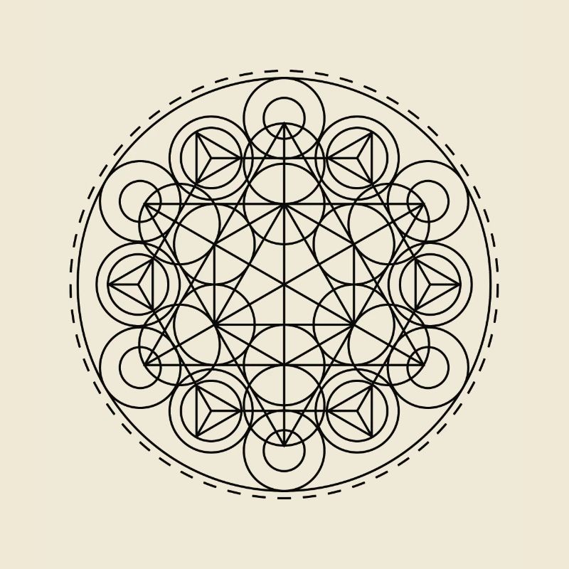 Sacred Geometry TriHexCircles Black