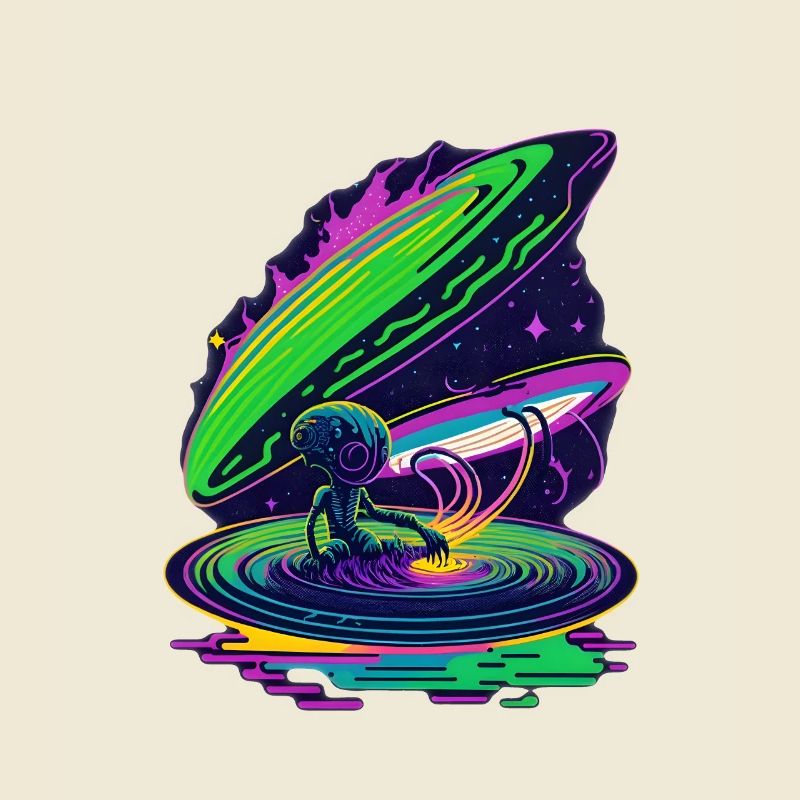 Space Bathing Alien