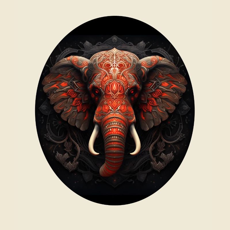 Roter Mandala Elefant