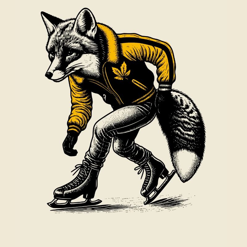 Ice skating fox